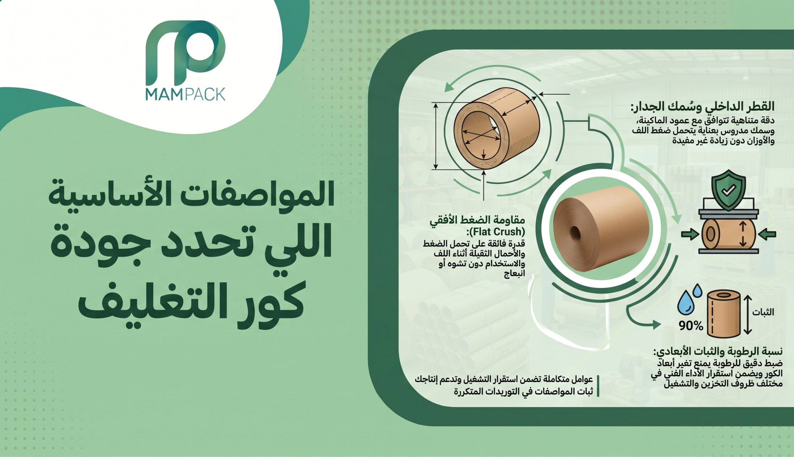  المواصفات الأساسية اللي تحدد جودة كور التغليف
